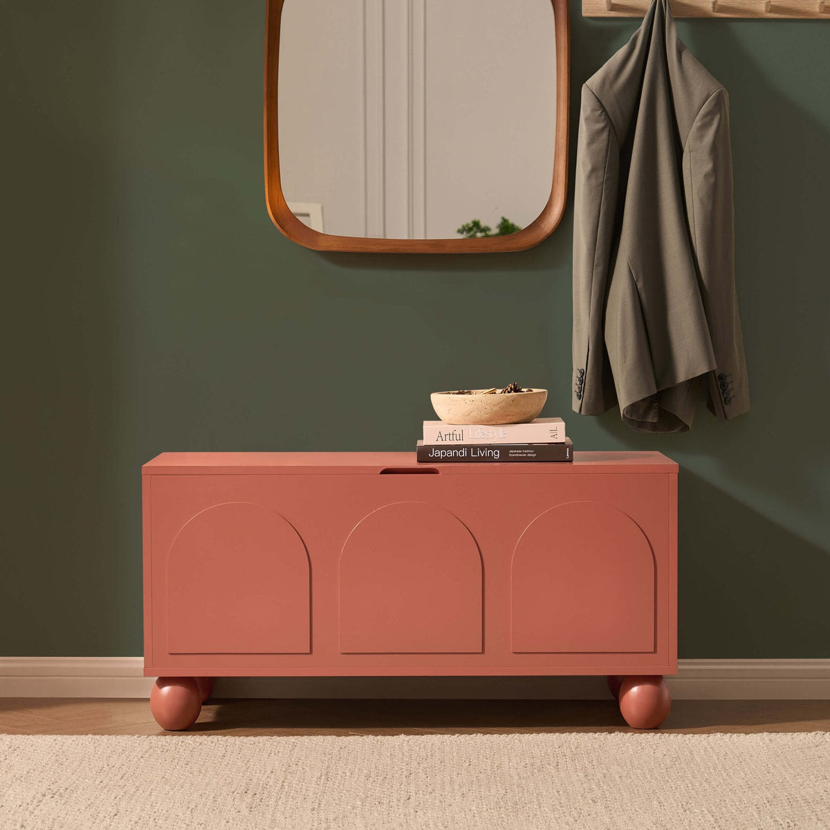 Dusklia - Rachel Arch Front Seated Storage - Terracotta