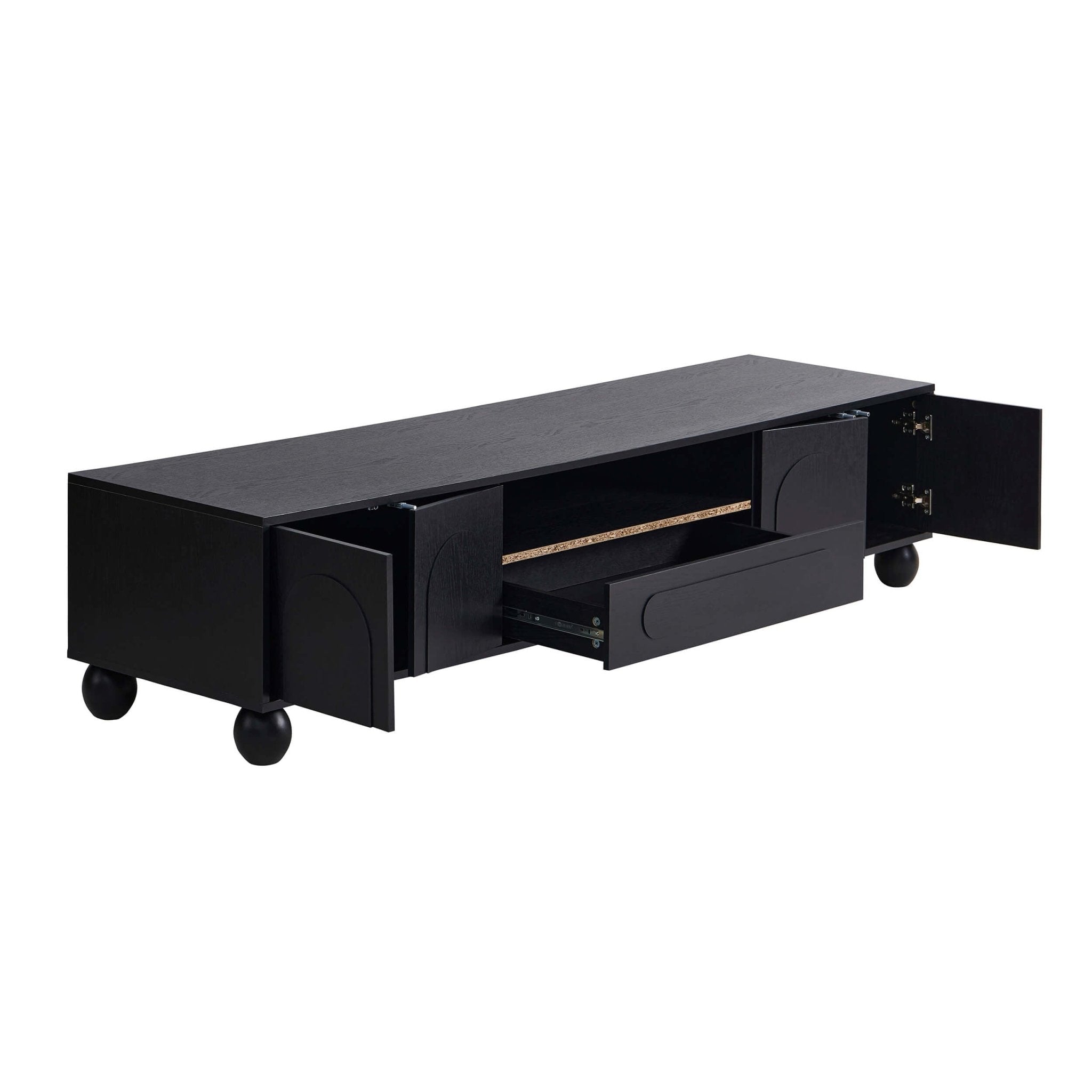 Dusklia - Rachel Arch Front Tv Unit for TVs up to 75- Black