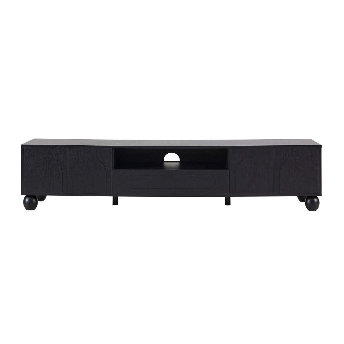 Dusklia - Rachel Arch Front Tv Unit for TVs up to 75- Black