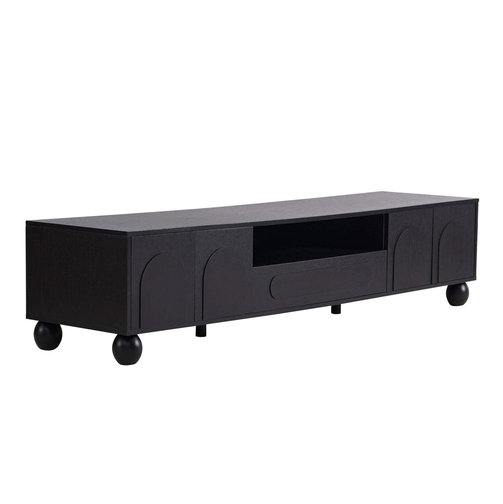 Dusklia - Rachel Arch Front Tv Unit for TVs up to 75- Black