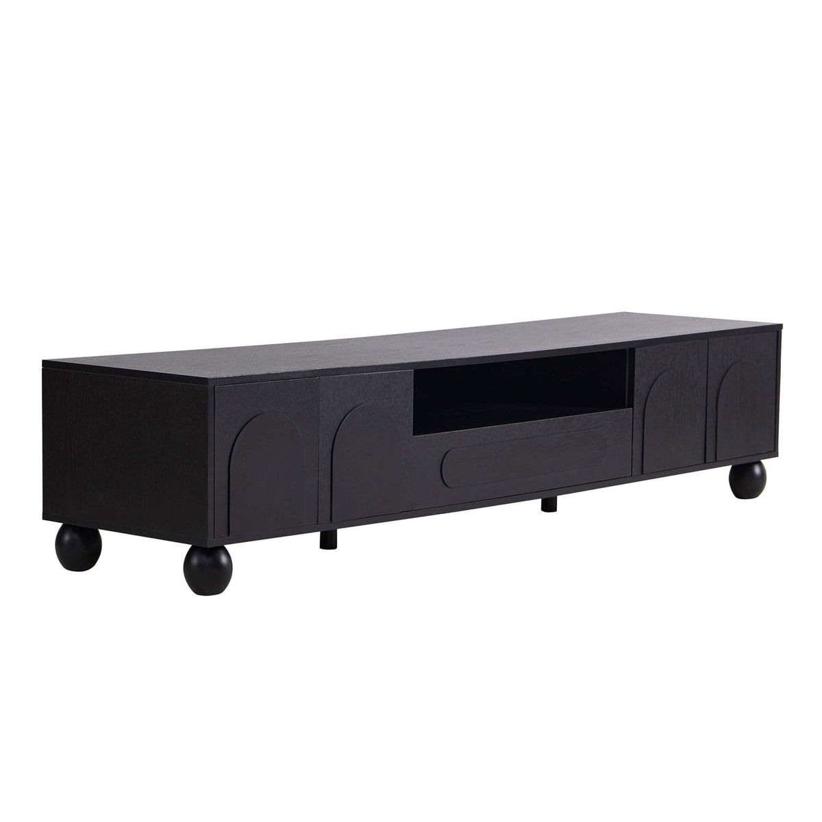 Dusklia - Rachel Arch Front Tv Unit for TVs up to 75- Black