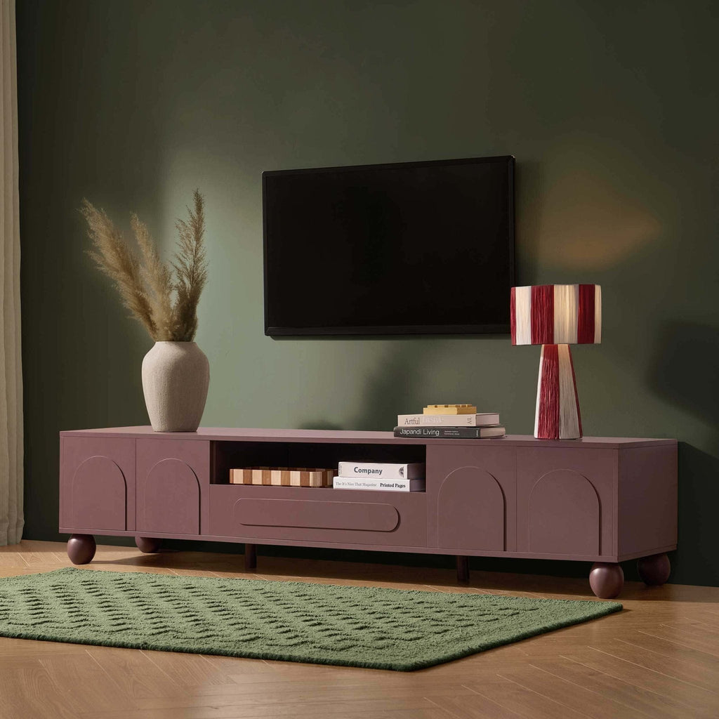 Dusklia - Rachel Arch Front Tv Unit for TVs up to 75 - Mocha