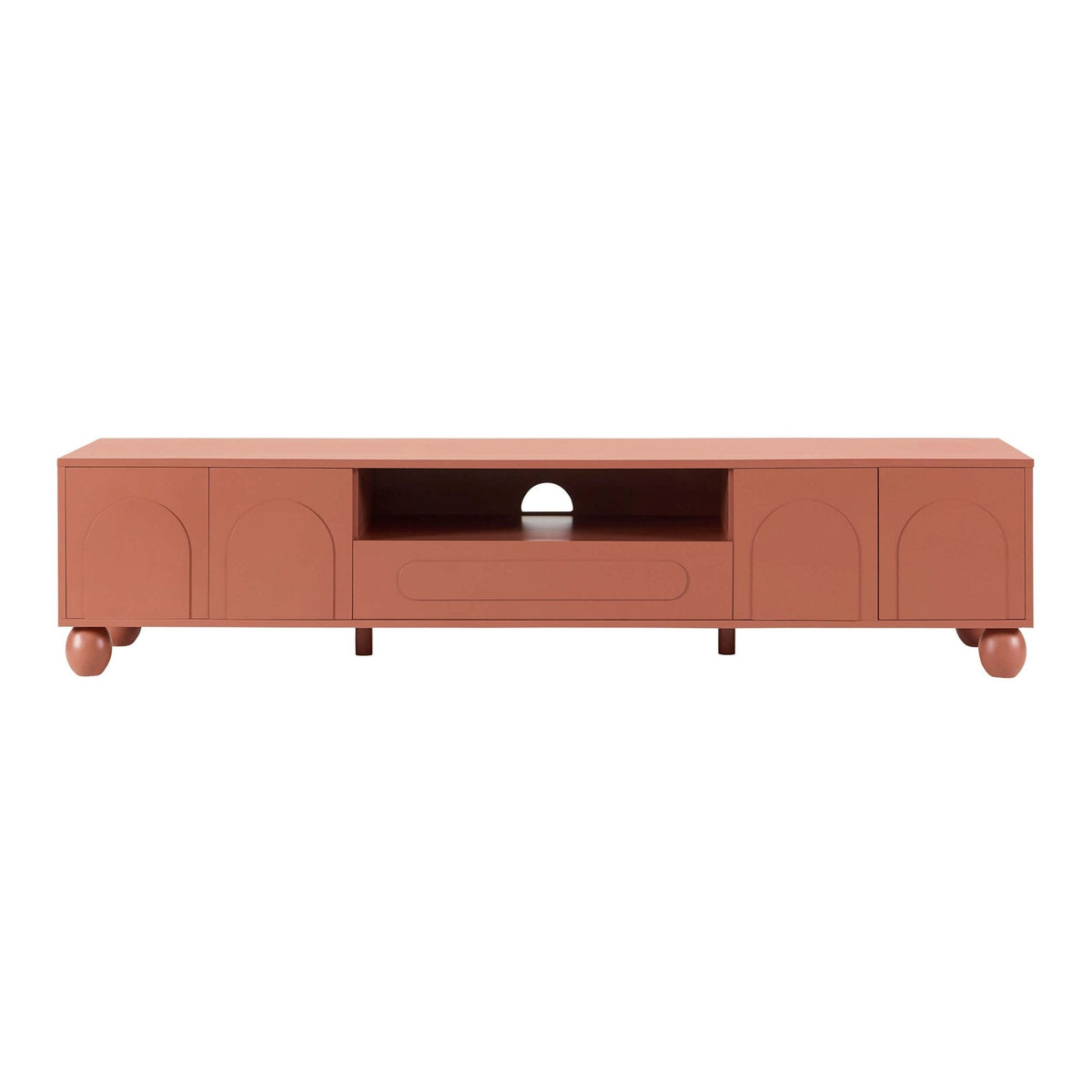 Dusklia - Rachel Arch Front Tv Unit for TVs up to 75-Terracotta
