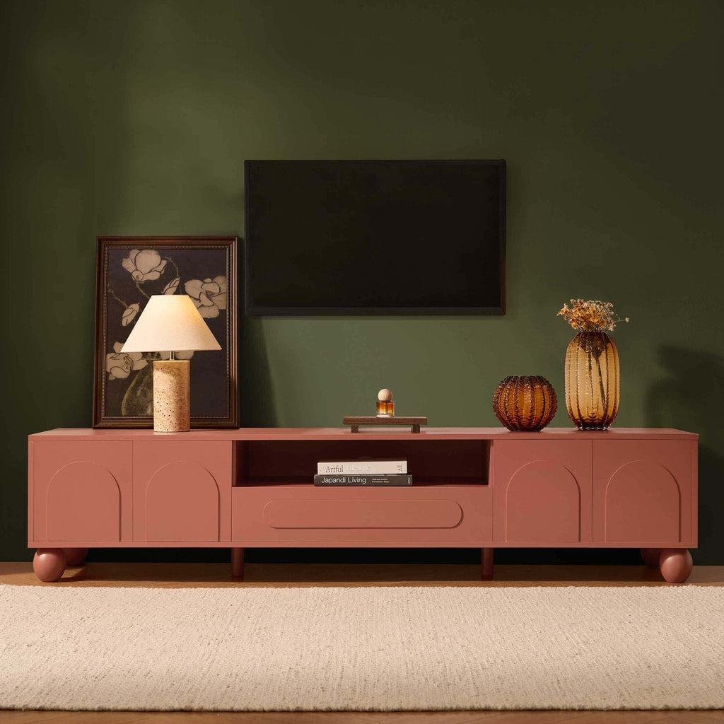 Dusklia - Rachel Arch Front Tv Unit for TVs up to 75-Terracotta