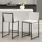 Dusklia - Rae Set Of 2 Barstools - Chenille - Light Natural