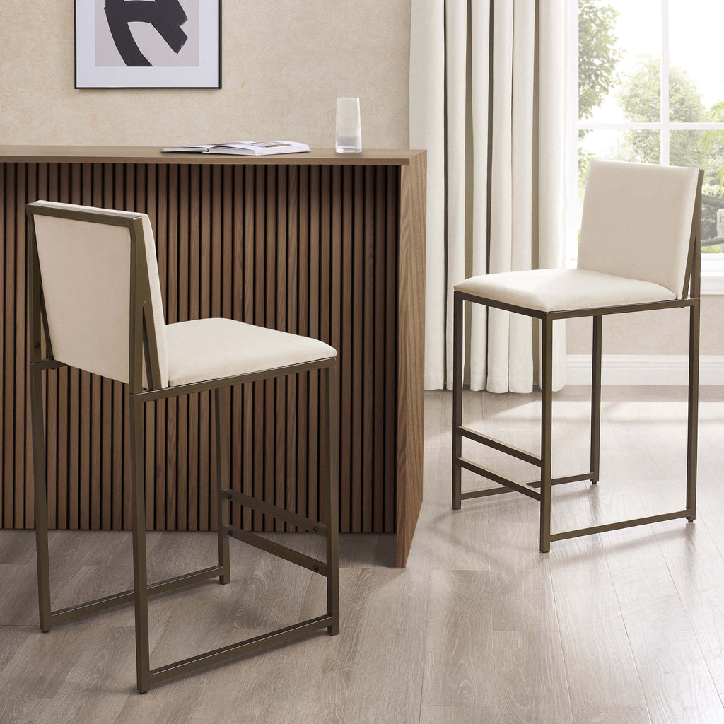 Dusklia - Rae Set of 2 Barstools - Ecru