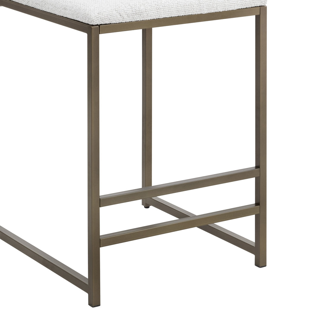 Dusklia - Rae Set of 2 Barstools - Ivory Boucle