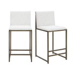 Dusklia - Rae Set of 2 Barstools - Ivory Boucle