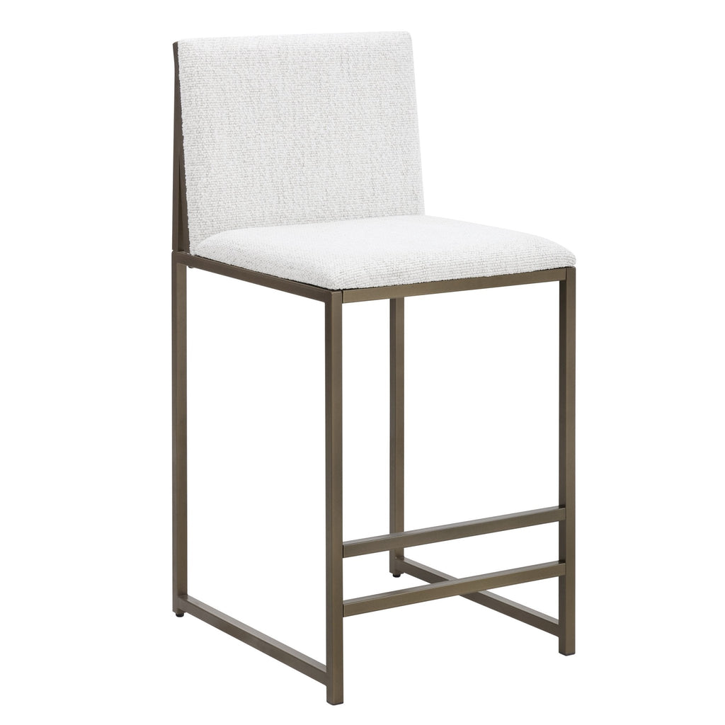 Dusklia - Rae Set of 2 Barstools - Ivory Boucle
