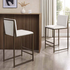 Dusklia - Rae Set of 2 Barstools - Ivory Boucle