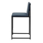 Dusklia - Rae Set Of 2 Barstools - Velvet - Blue