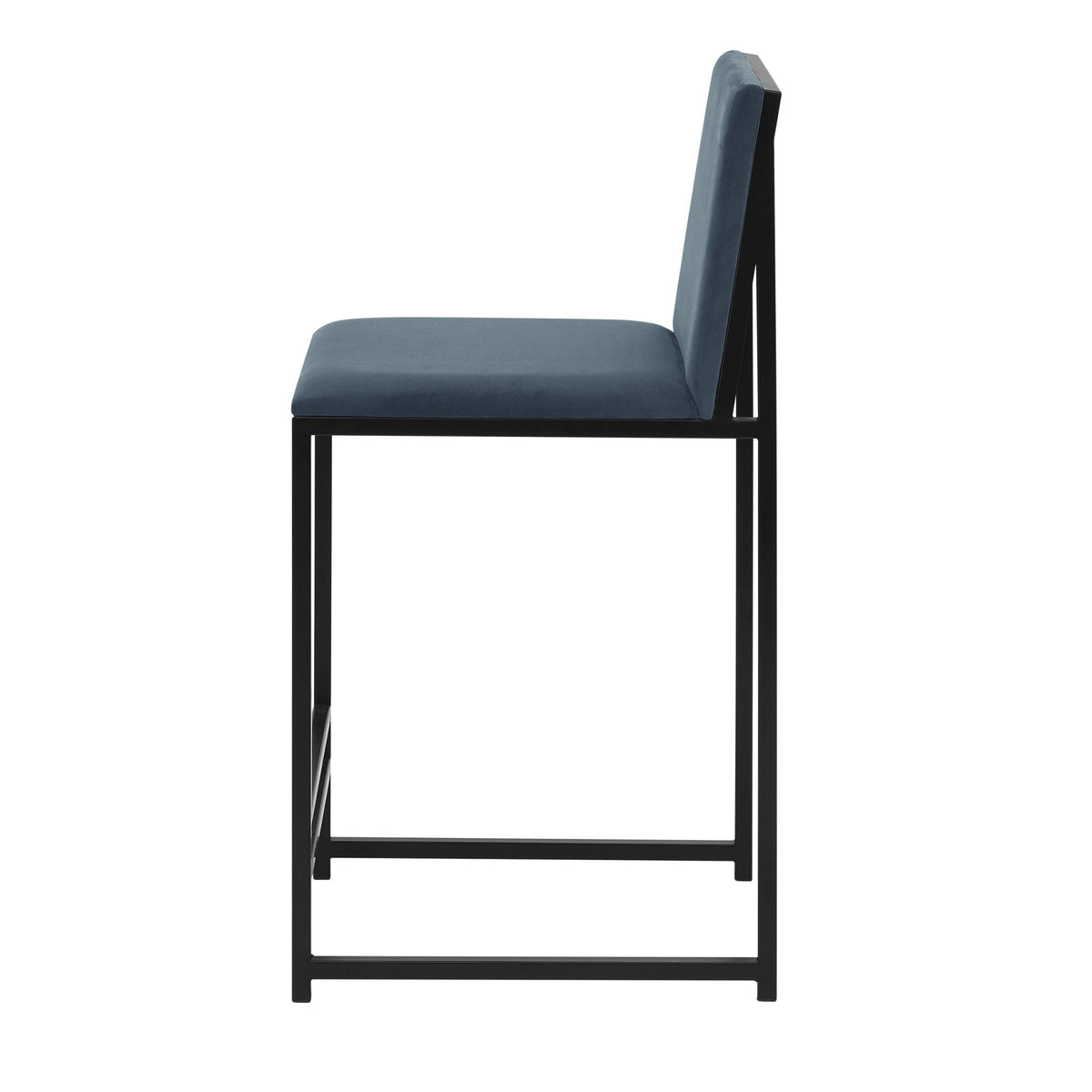 Dusklia - Rae Set Of 2 Barstools - Velvet - Blue