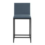 Dusklia - Rae Set Of 2 Barstools - Velvet - Blue