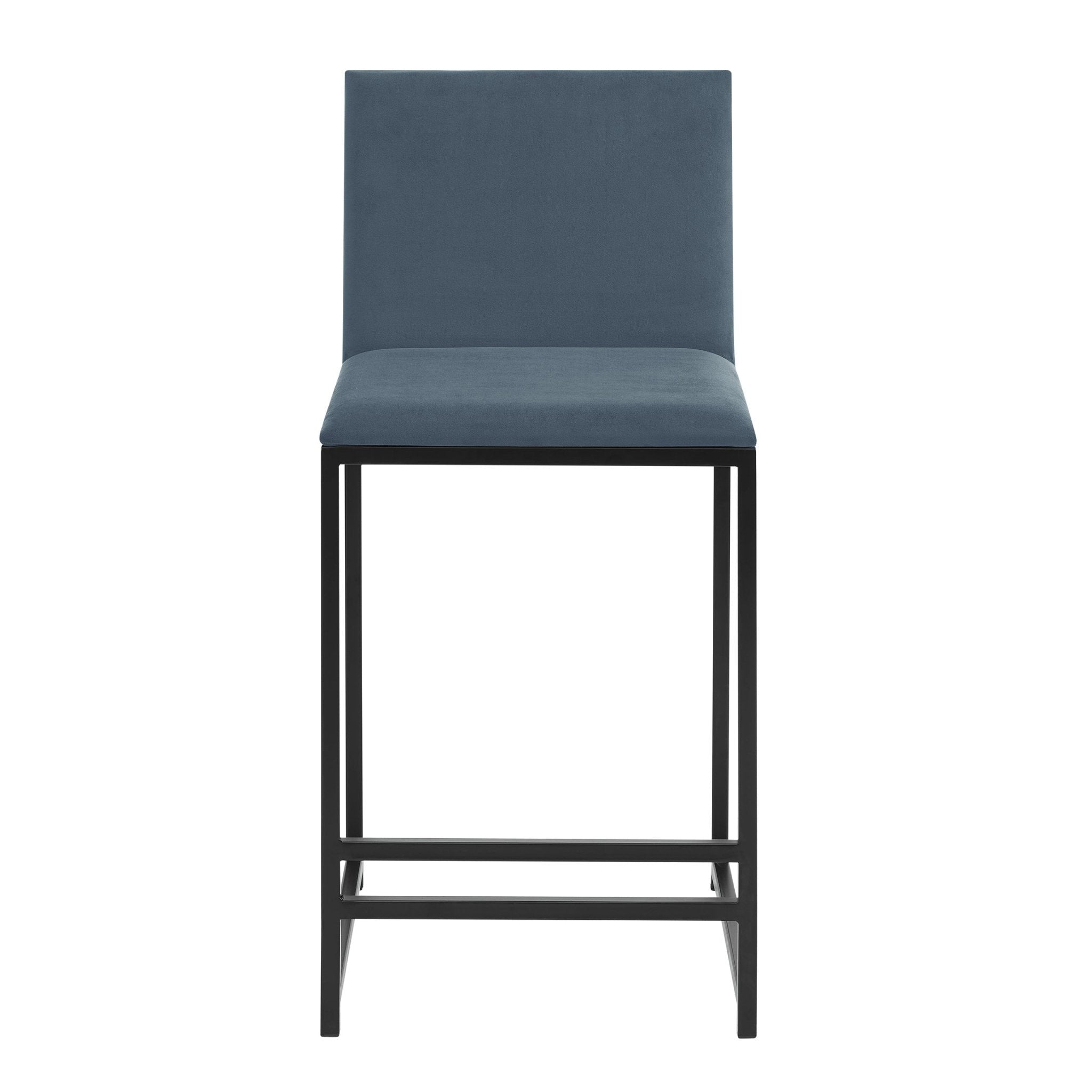 Dusklia - Rae Set Of 2 Barstools - Velvet - Blue