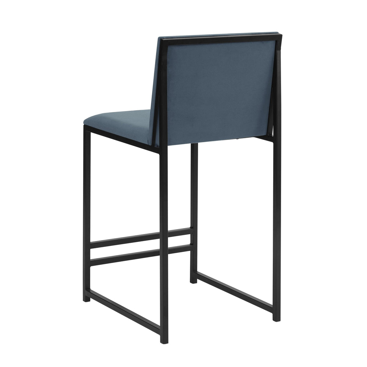 Dusklia - Rae Set Of 2 Barstools - Velvet - Blue