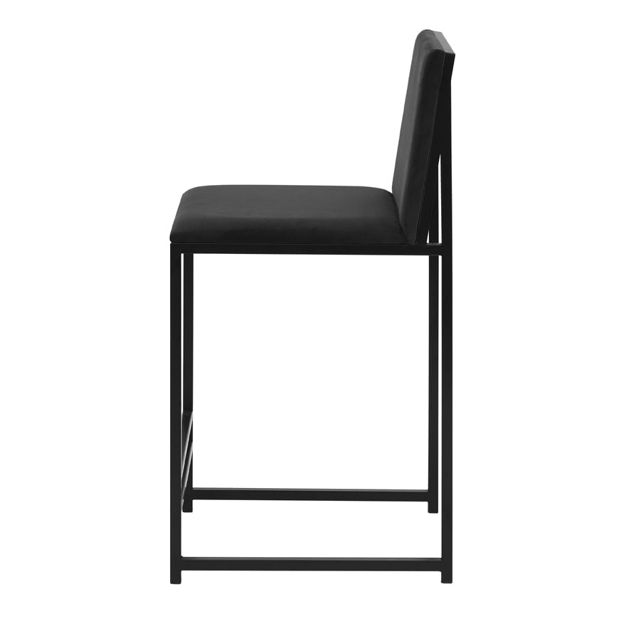 Dusklia - Rae Set Of 2 Barstools - Velvet - Charcoal