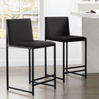 Dusklia - Rae Set Of 2 Barstools - Velvet - Charcoal