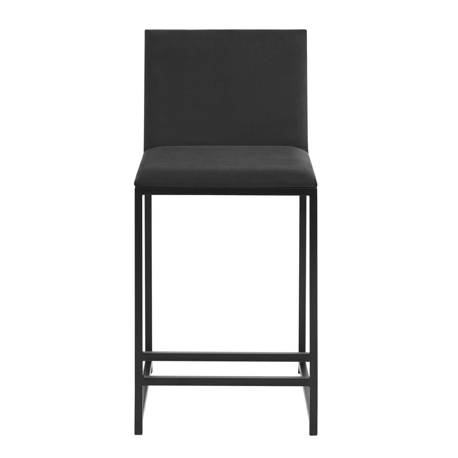 Dusklia - Rae Set Of 2 Barstools - Velvet - Charcoal