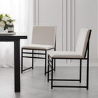 Dusklia - Rae Set Of 2 Dining Chairs - Chenille - Light Natural