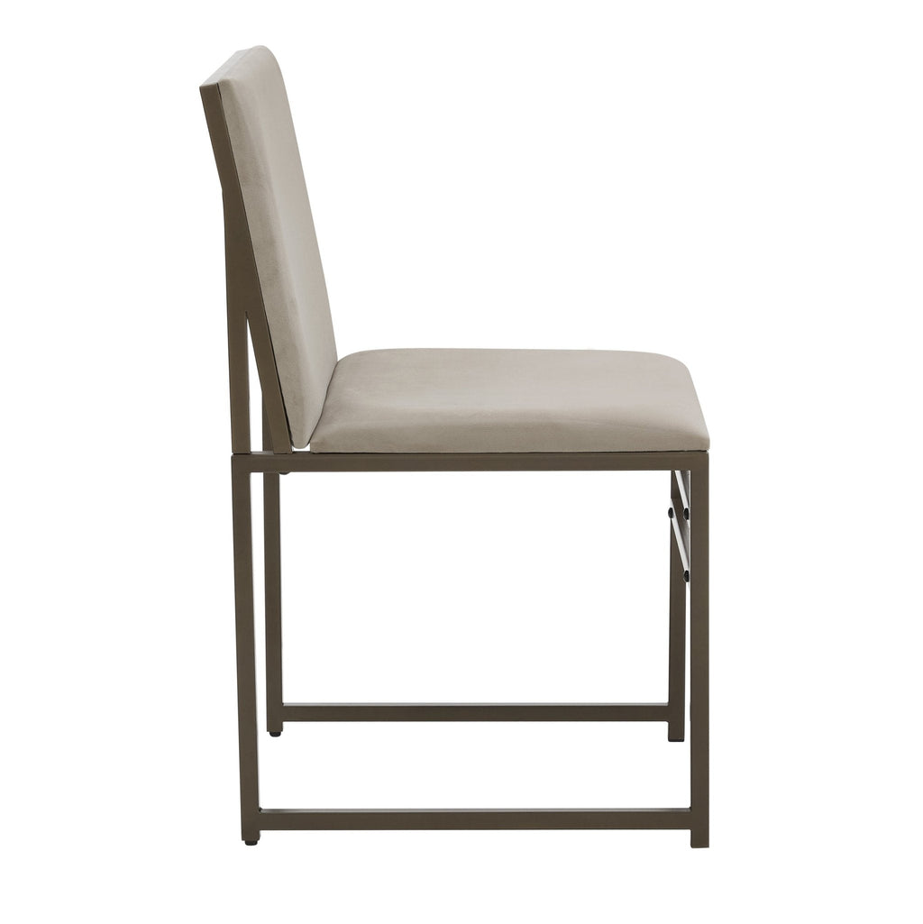 Dusklia - Rae Set of 2 Dining Chairs - Velvet - Beige