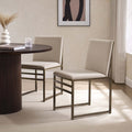 Dusklia - Rae Set of 2 Dining Chairs - Velvet - Beige