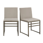 Dusklia - Rae Set of 2 Dining Chairs - Velvet - Beige