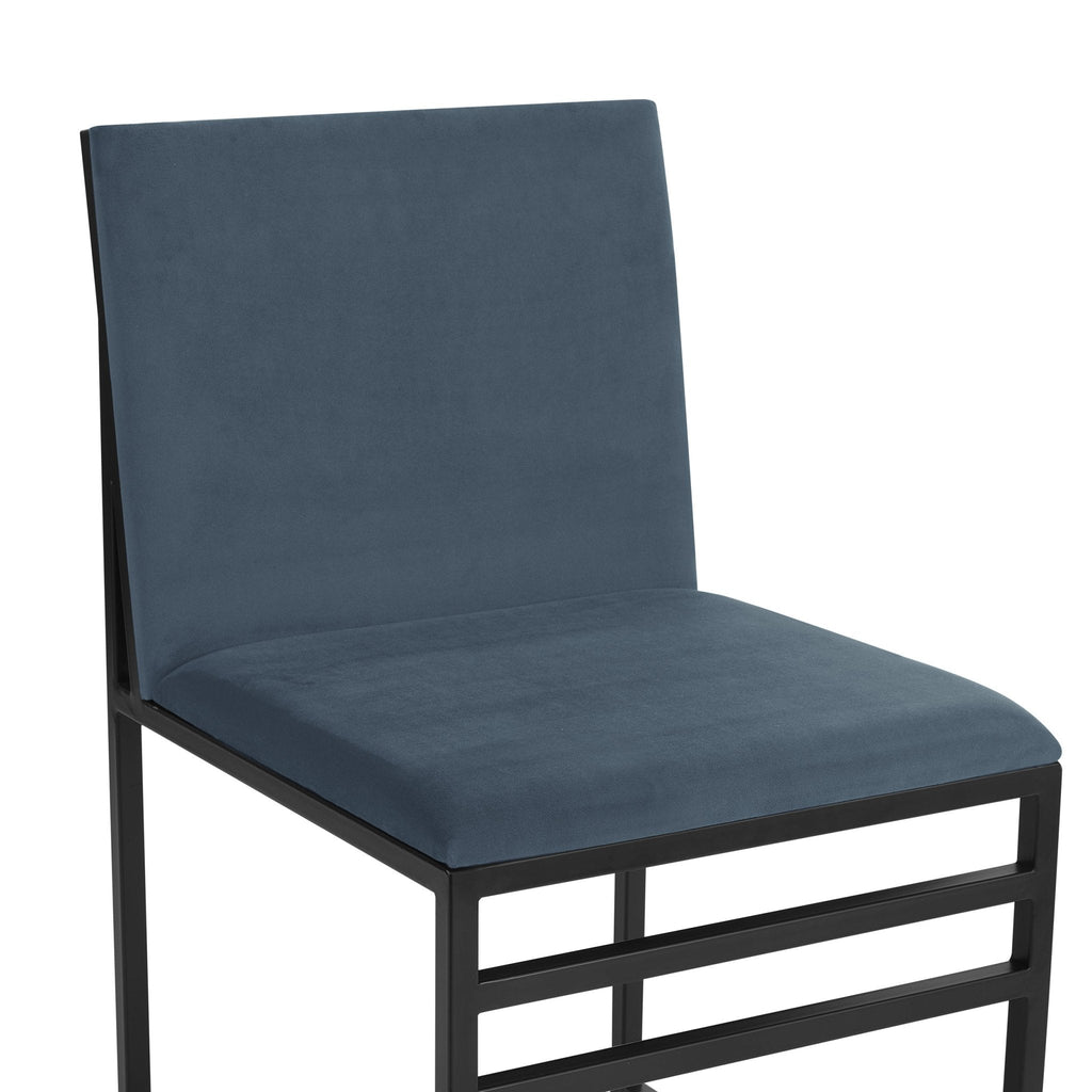 Dusklia - Rae Set of 2 Dining Chairs - Velvet - Blue