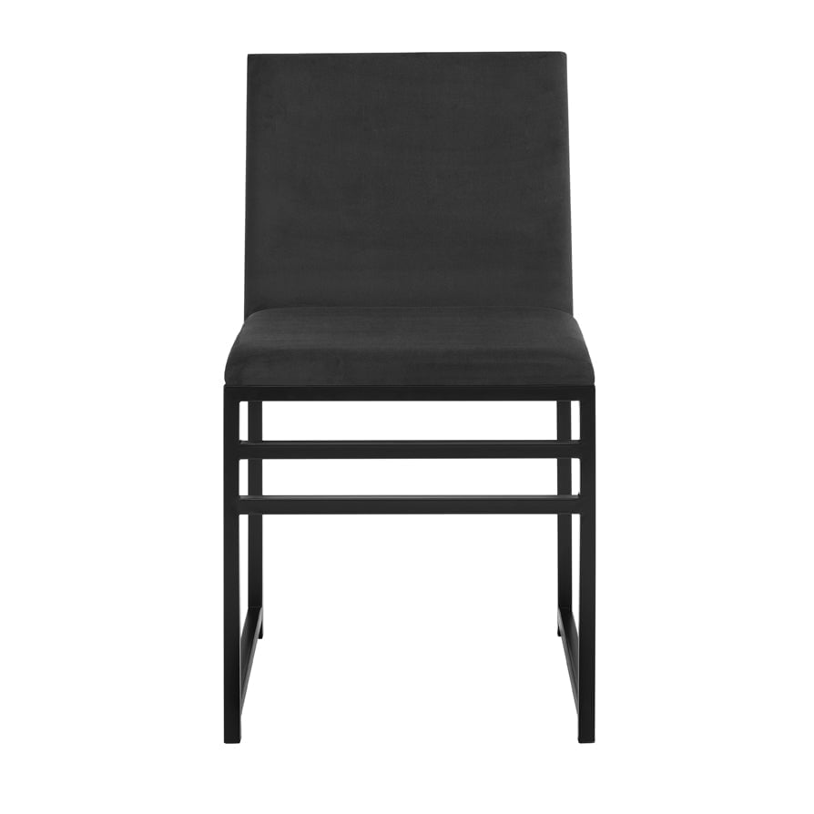Dusklia - Rae Set of 2 Dining Chairs - Velvet - Charcoal