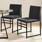Dusklia - Rae Set of 2 Dining Chairs - Velvet - Charcoal