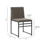 Dusklia - Rae Set of 2 Dining Chairs - Velvet - Charcoal