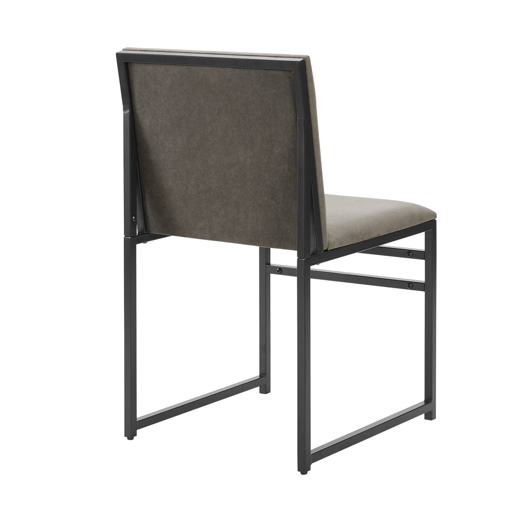 Dusklia - Rae Set of 2 Dining Chairs - Velvet - Dark Taupe