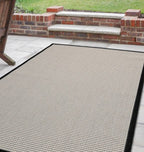 Dusklia - Ramona Border Flatweave Indoor/Outdoor Rug - White/Black