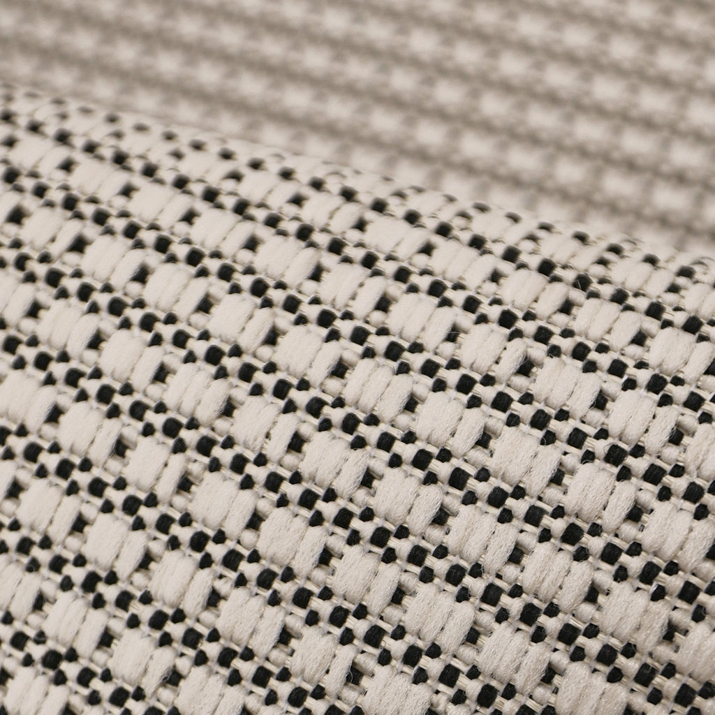 Dusklia - Ramona Border Flatweave Indoor/Outdoor Rug - White/Black
