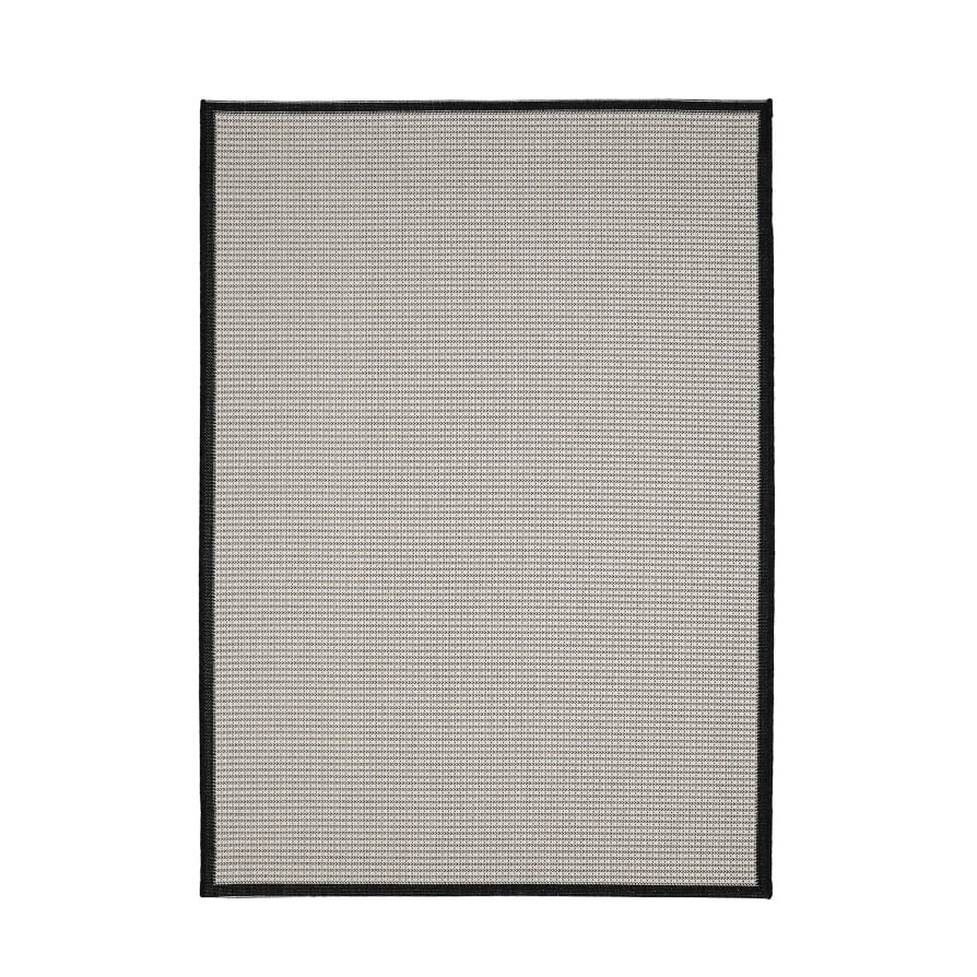 Dusklia - Ramona Border Flatweave Indoor/Outdoor Rug - White/Black