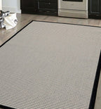 Dusklia - Ramona Border Flatweave Indoor/Outdoor Rug - White/Black