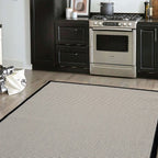 Dusklia - Ramona Border Flatweave Indoor/Outdoor Rug - White/Black