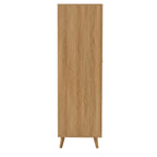 Dusklia - Raven Rattan 2 Door Wardrobe with Drawers - Light Wood