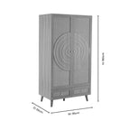 Dusklia - Raven Rattan 2 Door Wardrobe with Drawers - Walnut