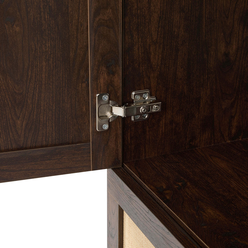 Dusklia - Raven Rattan 2 Door Wardrobe with Drawers - Walnut