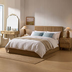 Dusklia - Raven Rattan 2 Drawer Bedside Table - Light Wood