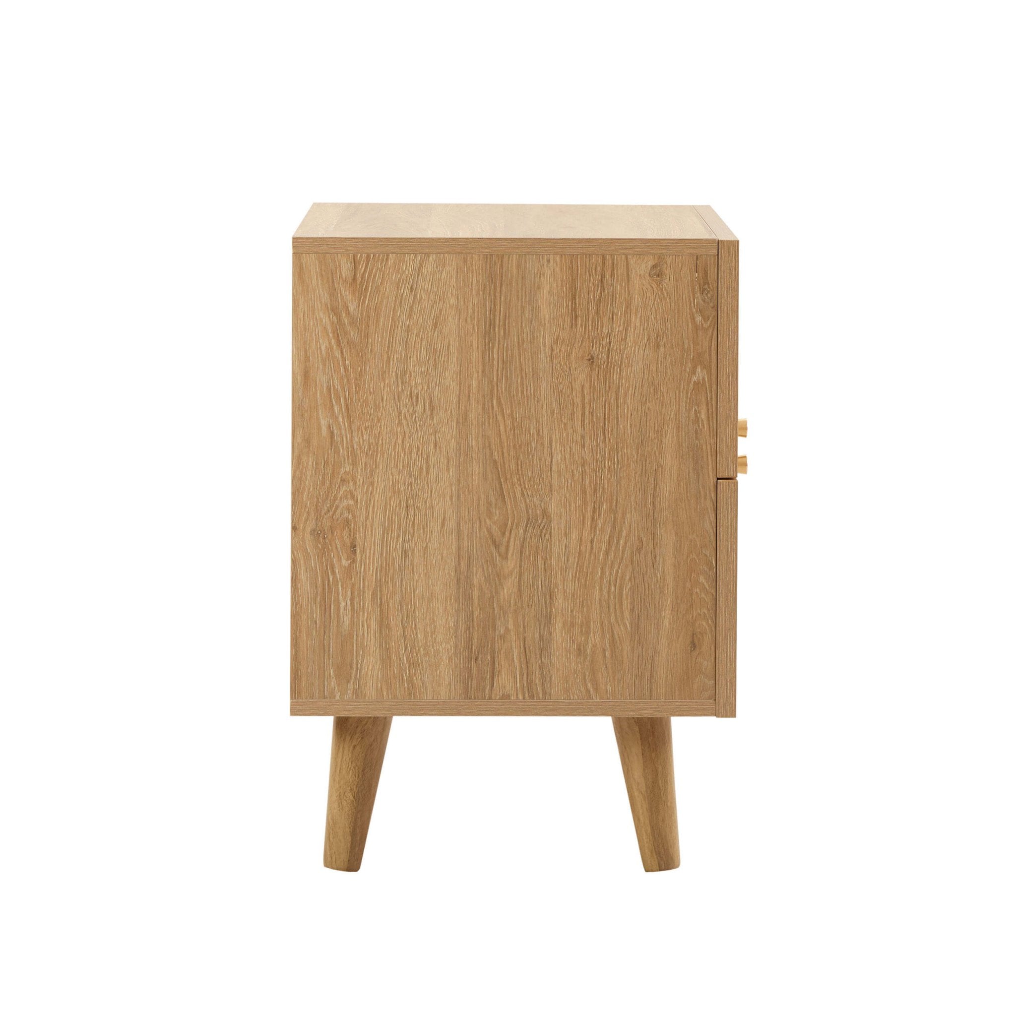Dusklia - Raven Rattan 2 Drawer Bedside Table - Light Wood