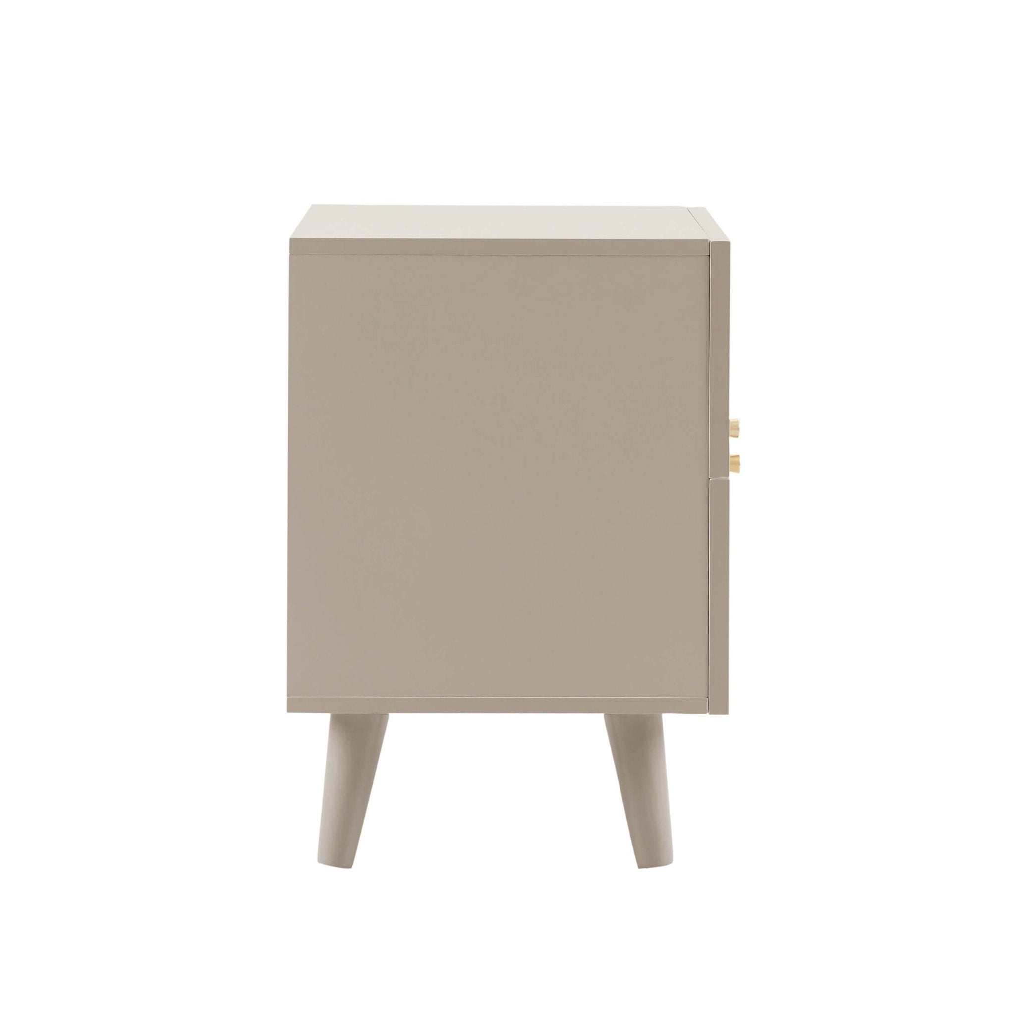 Dusklia - Raven Rattan 2 Drawer Bedside Table - Taupe