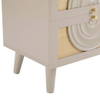 Dusklia - Raven Rattan 2 Drawer Bedside Table - Taupe