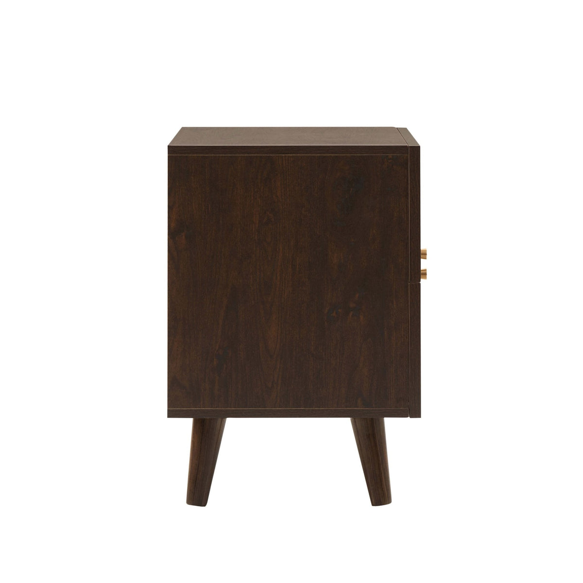 Dusklia - Raven Rattan 2 Drawer Bedside Table - Walnut