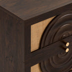 Dusklia - Raven Rattan 2 Drawer Bedside Table - Walnut
