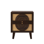 Dusklia - Raven Rattan 2 Drawer Bedside Table - Walnut