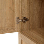 Dusklia - Raven Rattan 3 Door Wardrobe with Drawers - Light Wood