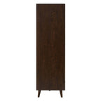 Dusklia - Raven Rattan 3 Door Wardrobe with Drawers - Walnut