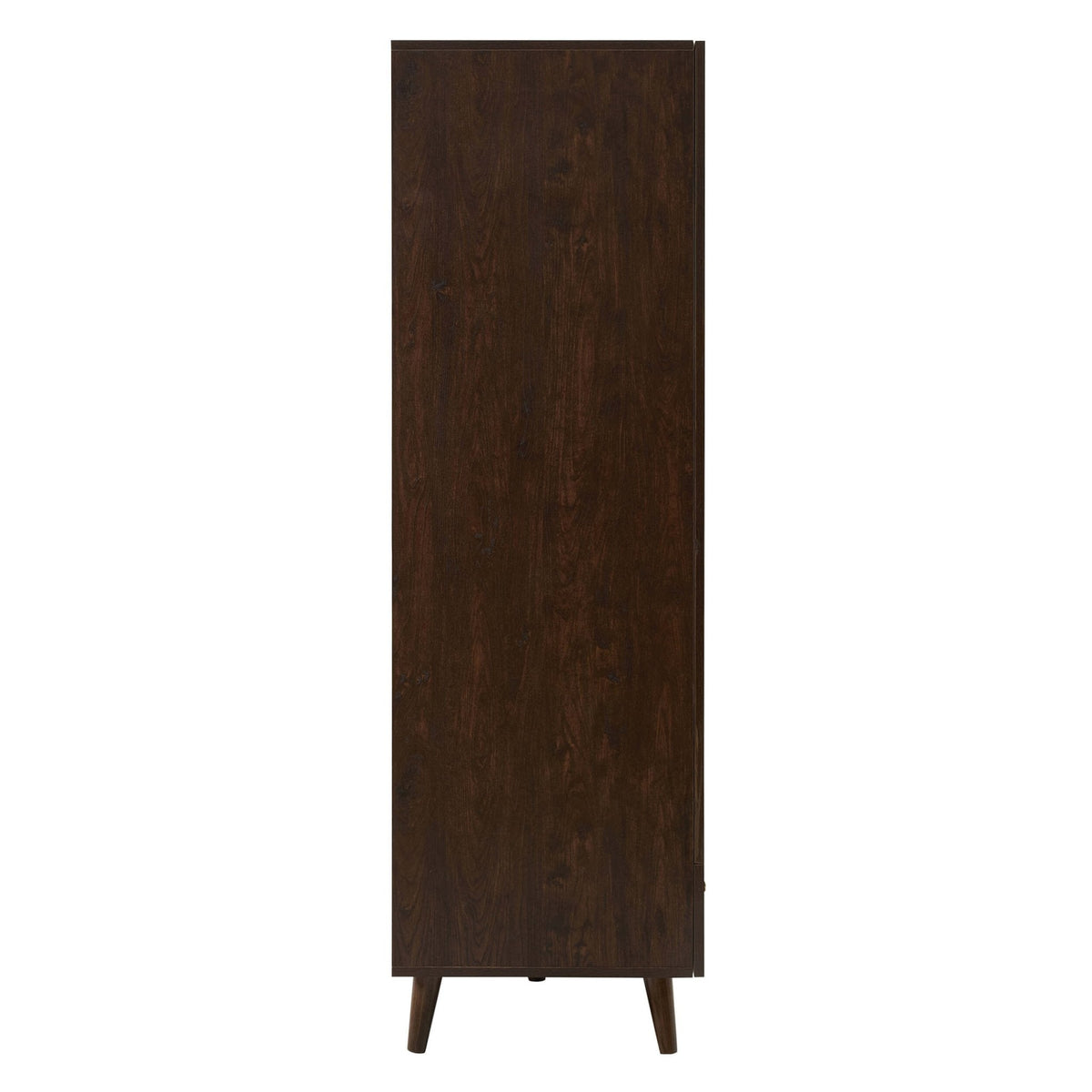 Dusklia - Raven Rattan 3 Door Wardrobe with Drawers - Walnut