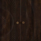 Dusklia - Raven Rattan 3 Door Wardrobe with Drawers - Walnut